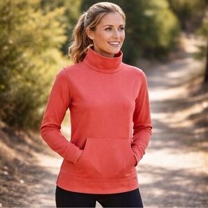 WOMEN’S UNDER ARMOUR ARMOUR FLEECE SHINE MOCK NECK PULLOVER SWEATSHIRT SIZE MED